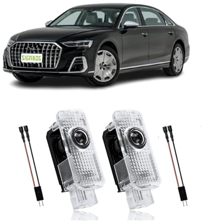 SIGANDG Car Door Projector Lights,LED Car Door Interior Light,LED Light Logo Welcome Light Compatible for A2 A3 A4 A5 A6 A7 A8 S3 S4 S5 S6 S8 RS4 RS6 R8 Q5 Q7 TT Roadster(2 PCS).