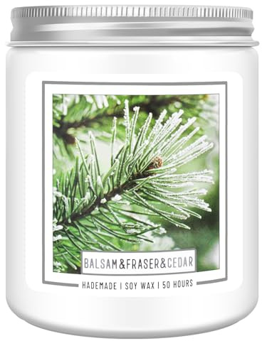 Homsolver Balsam Fir Pine Candle, Christmas Scented Candles, Holiday Natural Soy Candles with 50+ Hour Burn Time, Fir Cedar Tree Scent Gifts for Women Men, Wedding Favors for Guests, Souvenir Gifts