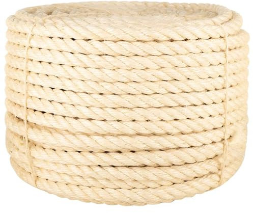 Homgoday Cuerda 100% sisal 20 mm 25 m Sogas y Cuerdas metálicas