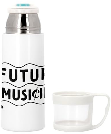 Bouteille thermo en Inox avec Tasse Intégrée - Futur Musicien Artiste Musique Passion - 350ml - Bouteille Isotherme