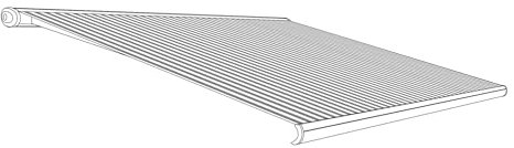 Eclipse Markisenstoff aus Polyacryl inkl. Keder, hochwertiges Markisentuch Farbe: Grau-Weiß, Markisenbreite: 2.5 m x 2.0 m Zubehör für Verschiedene Markisen als Sonnenschutz für Balkon und Terrasse