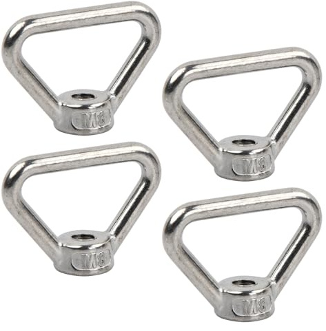Pack of 4 M8 Stainless Steel Triangle Eyelet Nuts M8 Ring Nut Stainless Steel Lashing Eyelets Load Securing Lashing Eyelets Triangle Ring Nut for Automobile Ships Buildings and Power Plants