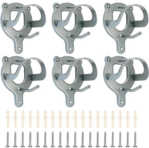 6 Stück Sattelhalter Pferd, Trensenhalter Pferde-Zaumzeug Halter Horse Zubehör, Trensenhalter Pferd Metall, Halterung Zaumzeug, Haken Pferd Tack , Pferdehalfter Aufhänger für Steckenpferde,Silber