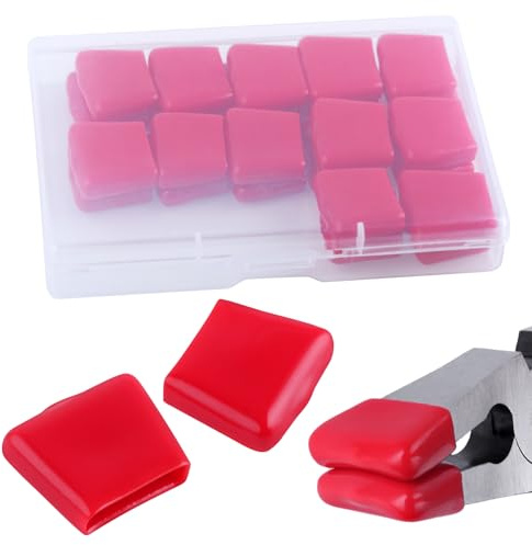 SPEEDWOX 24 Stück Ersatz-Gummispitzen für 6-Zoll-Glaslaufzangen Gummispitzen für Glaslaufzangen Gekrümmte Spitze Laufzangen-Ersatzspitzen Bleiglasarbeiten Zubehör und Werkzeuge, Rot