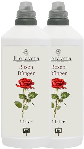 Floravera Premium Rosen Bio-Flüssigdünger 1 Liter Rosendünger Dünger (2 Liter (1 Liter Doppelpack))