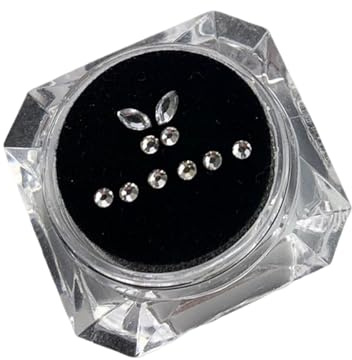 WUSJCOF Kit de Strass Dentaire, 10 pièces/boîte, Strass Dentaire Colle, Strass Dentaire, Strass Dentaire, Tooth Gem Kit, Avec Outil de Collection de Bijoux (Blanc)