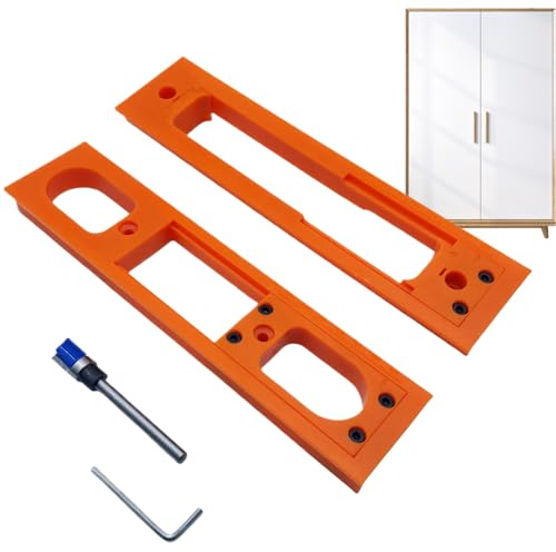 Celuicion Gabarit de fraisage pour charnières de porte, kit de montage léger et antidérapant pour débutants, garage, réparation, installation en bois, extérieur
