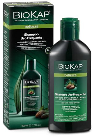 BIOKAP NY frekvent användning schampo med Tricobiotic, med söt mandelolja, för alla hårtyper, 200 ml