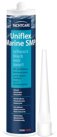Yachtcare Uniflex Marine schwarz 290ml - Elastische Kleb- und Dichtmasse | UV-beständig, wasserfest, überlackierbar und dauerelastisch. Haftet auf GFK, Holz und Metall
