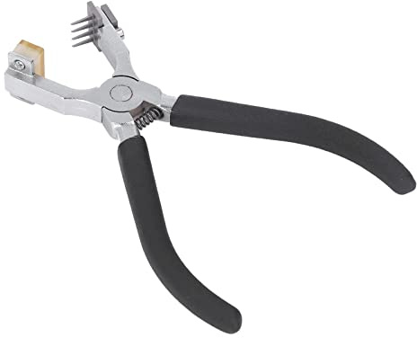 Yctze Pinza per Punzonatura Scalpello Angolata Francese - Doppia Leva, Testa Sostituibile, Punzonatrice per Pelle in Acciaio Inossidabile Ad Alta Durezza per Progetti Fai da Te