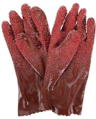 WOONEKY Heavy Duty PVC Sewer Gloves for Plumbing and Drain Cleaning Non-slip Abrasion Resistant Mitts with Ergonomic Fit Chemical Resistant Dishwashing and Kitchen Gloves for Men and Women