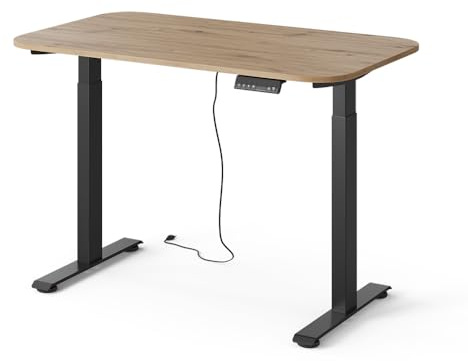 Vicco Schreibtisch höhenverstellbarer Elevate, Schwarz/Artisan, 120x70 cm | 2 Motoren, zur Nutzung als Arbeitsplatz oder Computertisch geeignet