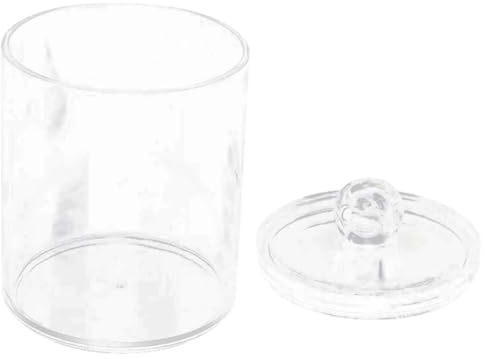 Beavorty Caja Redonda Transparente para Hisopos de Algodón Tapa Organizador Compacto para Baño Contenedor Resistente y Ligero para Almacenamiento y Cuidado Personal