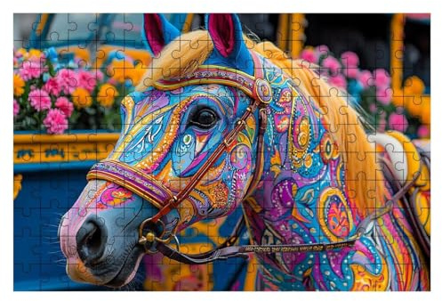 Puzzle 1000 Teile Abstrakt, Pferde Puzzle 1000 Teile Erwachsene, Puzzel für Die Ganze Familie, Klassische Puzzles Geschicklichkeitsspiel, Holzpuzzle Geschenke für Frauen Geschenke für Männer -2065