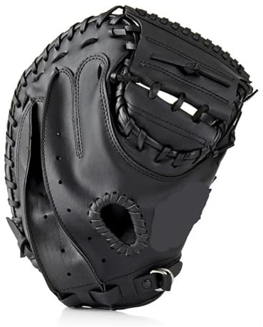 Baseball Handschuhe Professionelle Baseball Catcher Handschuhe 12,5 Zoll Erwachsene Outdoor Softball Training PVC Verdicken(Black Brown)
