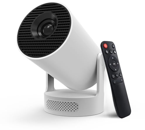Mini Beamer,4K 1080P Smart Beamer,Projektor Tragbarer mit WiFi 6 und Bluetooth 5.4,Auto Trapezkorrektur Videoprojektor,180°Dreh Beamer Heimkino Outdoor Projector