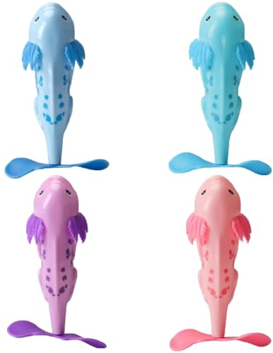 4 stycken dykleksaker, poolleksaker, vattenspel salamander dykfigurer för badkar, pool, strand, festgåva, vattenaktiviteter, sommarspel och havstema dekoration set, trädgårdsfest, sommarfest
