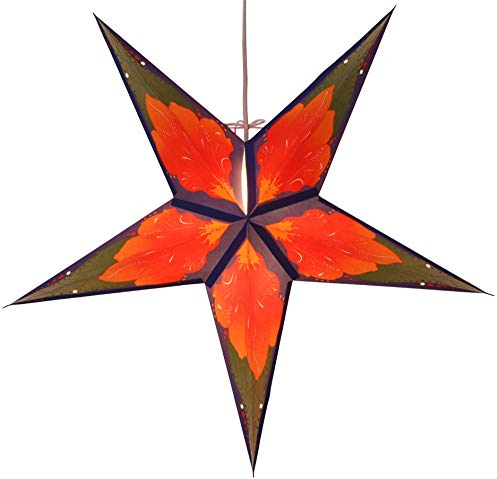 GURU SHOP Faltbarer Advents Leucht Papierstern, Weihnachtsstern 60 cm - Floria Blau