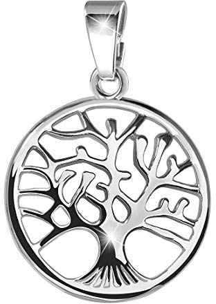 Materia 925 Silber Kettenanhänger Baum Keltik Anhänger Lebensbaum 33x45mm für Halsketten in Juwelierqualität #KA-89
