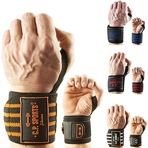 Handgelenkbandagen 50cm Power Hardcore Wrist Wraps - C.P.Sports Bandagen für Bodybuilding + Fitness schwarz