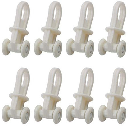 sourcing map 8 pcs 9mm de diám. Rodillos de orugas Rueda Cortina Instalación de plástico Blanco