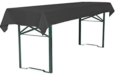 TexDeko® Tischdecke für Bierzeltgarnitur universell 250x100 cm Anthrazit | blickdichtes Material, waschbar bis 40°C, strapazierfähig, weicher Stoff, Biertischdecke mit 170gsm Stoffgewicht