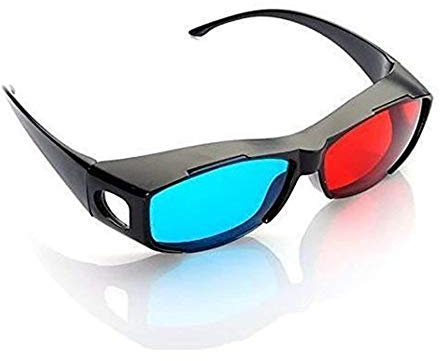 DIVISTAR 3pcs lunettes 3D bleu et rouge anaglyphe style simple lunettes 3D style extra mise à niveau style pour s'adapter sur les lunettes de prescription pour films et jeux de films