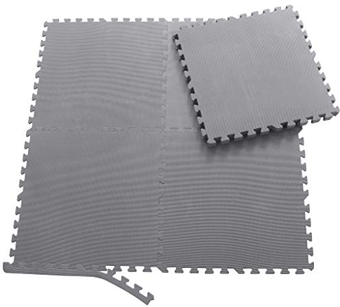 Sporttrend 24® 16 Schutzmatten ohne Randstücke Set in grau 60x60x1cm | 5,76qm | Bodenschutzmatte Unterlegmatte Puzzlematte für Fitnessgeräte Sportgeräte Trainingsgeräte