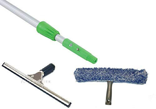 12 Squeegees With 14 Washer Set and 2m Telescopic Pole For Cleaning Windows