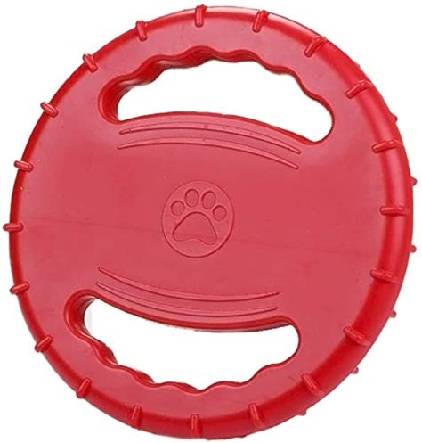 DHGTEP Frisbee De Caucho para Perros, Resistente A Las Mordeduras, Juguete Flotante para Mascotas, Disco Volador De Entrenamiento para Perros, Juguetes Interactivos para Perros (Color : Red)