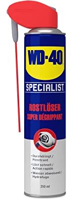WD-40 Specialist Rostlöser 250 ml – Kriechöl mit Tiefenwirkung für festsitzende Schrauben und Metallteile, löst Rost in Sekunden, verdrängt Feuchtigkeit, hinterlässt langanhaltenden Korrosionsschutz