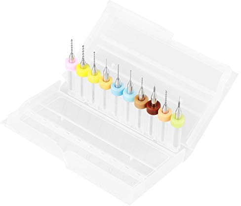 Mikrobohrer-Set, 10 Stück 0,1-1,0 mm Hartmetall-Mikrobohrer-Set Werkzeug für Leiterplatten-Stein-Schmuck-Gravur-Herstellung