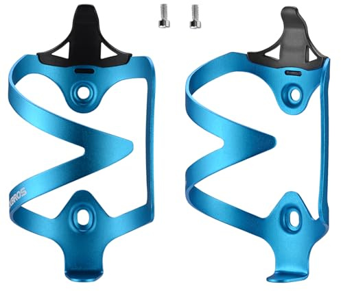 ROCKBROS Cykelflaskhållare 2-pack Vattenflaskhållare Aluminiumlegering 33 g Lätt Design Drickflaskhållare för Cyklar, Mountainbikes Blå