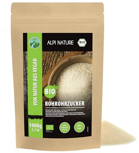 Ekologiskt rårörsocker (1000 g), ekologiskt rårör socker, råsocker och 100 % naturligt, helrörsocker utan tillsatser