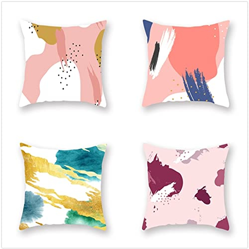 Tinnoon Kissenbezug 45x45cm 4er SetBoho Wohnzimmer Outdoor Deko, Schlafzimmer Zimmer Dekor Kissenhülle Kissenbezüge mit Verstecktem Reißverschluss, Couchkissen, Sofakissen Weinachten Kuhfleck