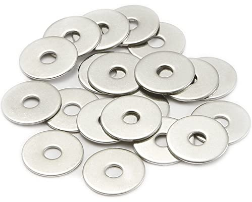 AMLOOPH Unterlegscheiben M6, Große Flach Unterlegscheiben M6 x 18mm Dicke 1,6mm Edelstahl Beilagscheiben DIN9021 A2 V2A (20 Stück) Rostfreie Edelstahlscheiben für Schrauben & Muttern & Gewindestange