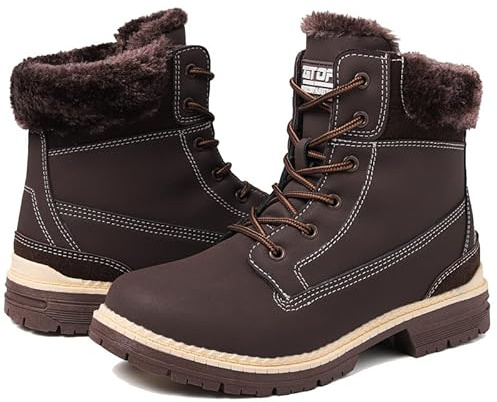 ziitop Mujer Botas Invierno Impermeables Botines de Nieve Senderismo Botas Calientes Fur Forro Boots Outdoor Antideslizantes Trekking Zapatos