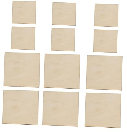DOITOOL Quadratische Holzspäne 75 Stück Unbehandelte Quadratische Holzstücke Für Bastelprojekte Glatte Naturholzscheiben Zum Bemalen
