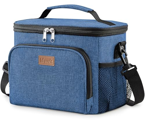 Lifewit Isolierte Kühltasche 9L / 27L / 32L, Lunchtasche, Kühlbox Faltbar | Thermotasche auslaufsicher, Tragetasche mit Schulterriemen, Leichte Lunchbag für Arbeit Reisen Büro Picknick, Dunkelblau