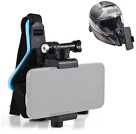 Irfora Helmkamera-Halterung, Helmhalterung für Action-Kamera mit Adapter, Handy-Clip, kompatibel mit Hero/DJI Osmo/AKASO Action-Kamera