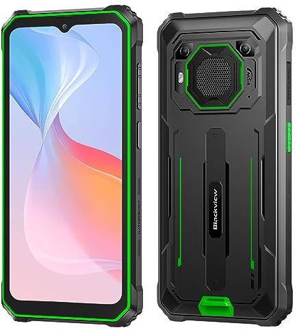 Blackview Téléphone Incassable BV6200 Pro, Batterie 13000mAh, 8Go+128Go (Éxtension 1To), 6.56 '' HD +, ArcSoft® 13MP+8MP, IP68 MIL-STD-810H Smartphone Débloqué Étanche Android 13 Dual SIM, Vert