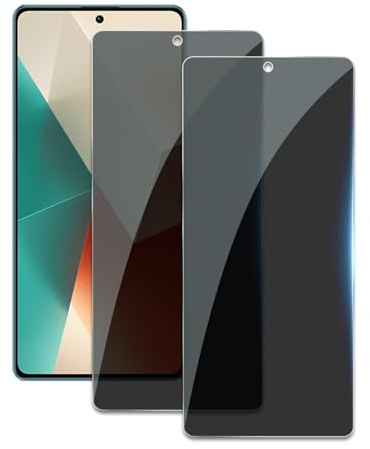 AYWLPP Protector Pantalla de Privacidad para Xiaomi Redmi Note 13 Pulgadas Accesorios, Anti Espía Cristal Vidrio Templado, Anti Spy Cristal Templado, Amigable para Funda, 2 Unidades