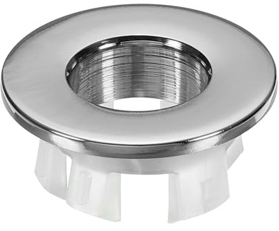 PATIKIL Bague de Débordement, Couvercle Rond d'Évier en Laiton pour Insert de Trou Rond pour Cuisine et Salle de Bain, Argent