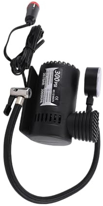 Hztyyier Mini Bomba de Compresor de Aire con Detector de Presión, Inflador de Neumáticos de Coche Enchufable para Bicicletas, Coches, Motocicletas, 12V, Fácil de Usar