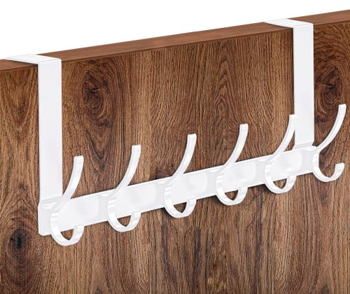 MIVITOOM Türhaken, rostbeständig, Türhänger für Kleidung, Handtuch, Mantel, Türhaken für Küche, Bad, Schlafzimmer (weiß)