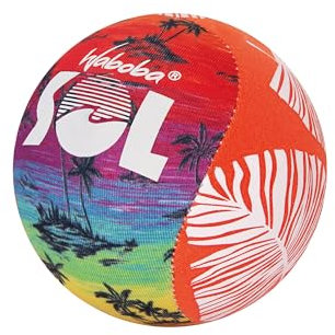 Sunflex x Waboba SOL Ball | Wasserball | Bounce auf dem Wasser | weich & griffig | Farbwechsel bei Sonne | planschen für Kinder & Erwachsene | wasserfest | Jede Art von Gewässer (Rot Palmleaves)