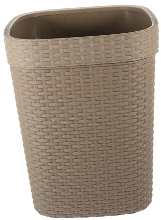 MAGICLULU Imitation Rattan Woven Trash Can for Bathroom Office Home Use Simple Style Waste Container