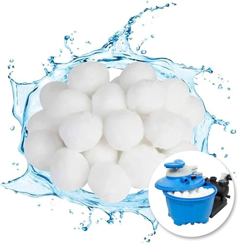 Yisscen Filterbälle, Pool Filter Balls, 700g ersetzen 25 kg Filtersand, Weiße Filterkugeln, Quarzsand Filter Balls, Filterpumpen und Aquariumsandfilter, Filterballs aus Sandfilteranlage für Pool