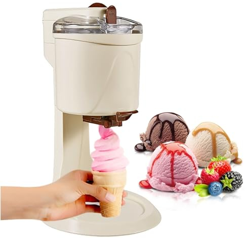 FJYAWEN Soft Serve Ice Cream Machine 1L DIY Kitchen Yogurt Ice Cream Machine Fruit Ice Cream Making Simple One Push Operation