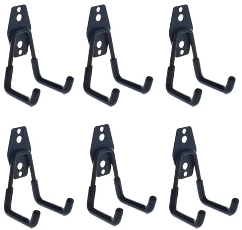 TMY Garagenhaken 110H x 70L x 60B 20kg | Wandhaken Gummiert | Gerätehaken Fahrrad Aufhängung | Haken für Gartengeräte | Wandhalterung zum Schrauben | für Werkzeuge Leiter Halterung